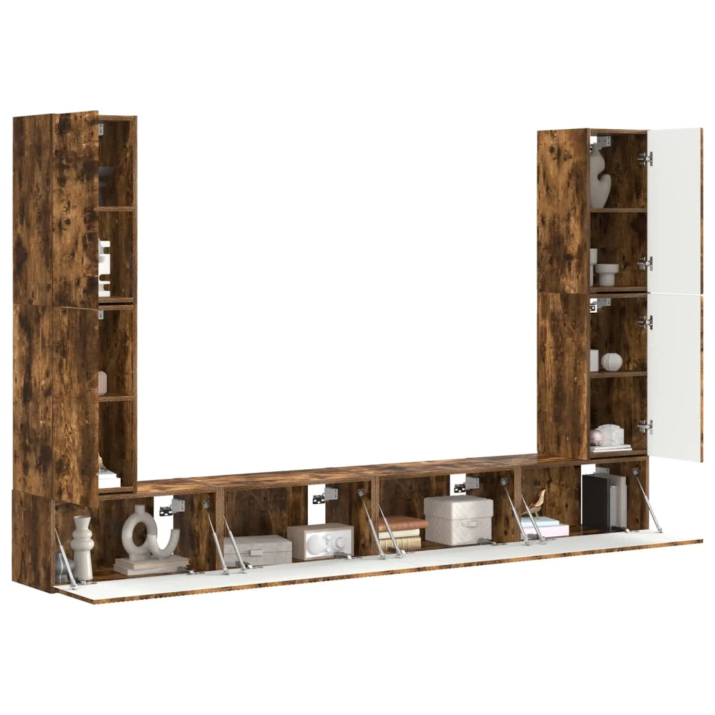 Set mobile TV 8 pcs Rovere fumé Legno multistrato 3409137