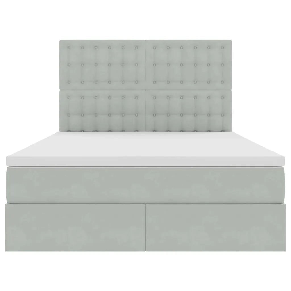 Letto con contenitore e materasso Grigio chiaro 140 x 190 cm