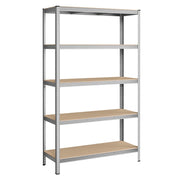 Mobiletto portaoggetti in acciaio per carichi pesanti a 5 ripiani montaggio senza attrezzi ripiano da garage per cassette degli attrezzi capacità di carico 875 kg 60 x 120 x 200 cm grigio 12_0005571