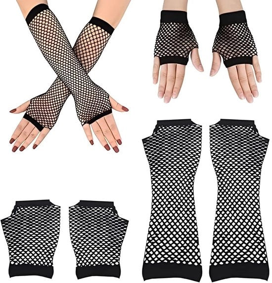 Manopole per lavori di fatica - Senza dita - Manopole lunghe e corte - Manopole nere - Buona elasticità - Comfortevole comfort di portata - Manopole