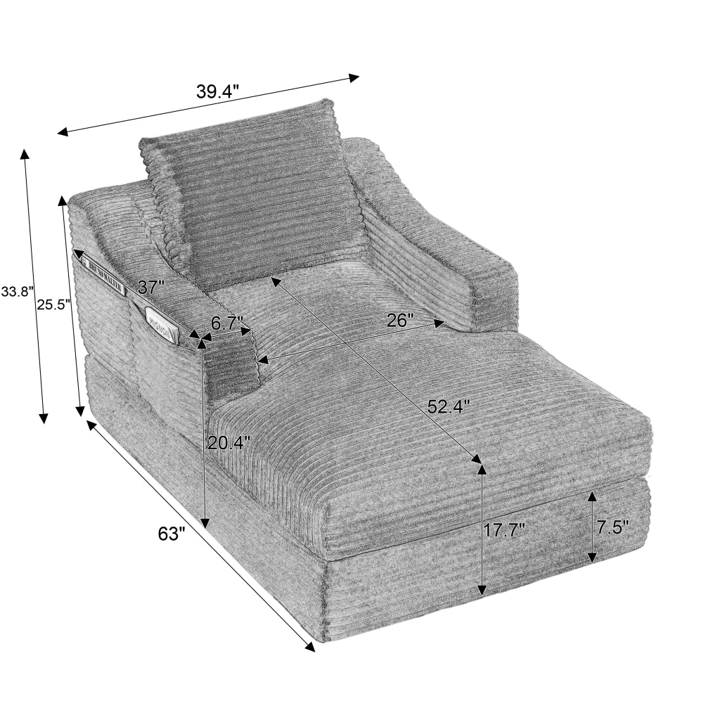 Poltrona Letto Singola Reclinabile ¨C MINIMAL ¨C Velluto a Coste, Divano Letto Soggiorno