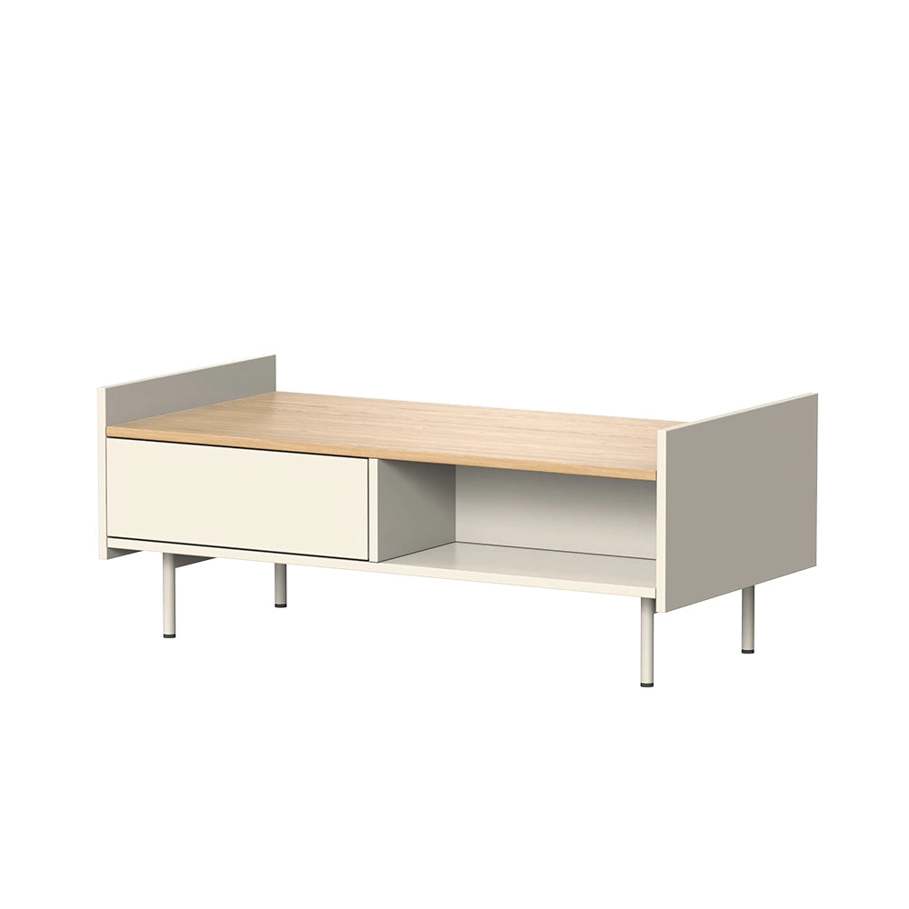 Vicco Tavolino Crema 100 x 50 cm con 2 cassetti