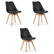 Sedia VALORA RIXK - Sedia ergonomica da pranzo nera x 3