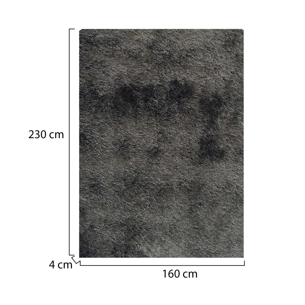 Latipa, Tappeto Altezza Pelo 35 mm 100% Poliestere, 230x160 cm Nero Antracite