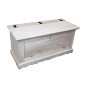 Cassapanca doppia apertura classica in legno grezza l.100 p.43 h.50 (716) - Mobili 2G