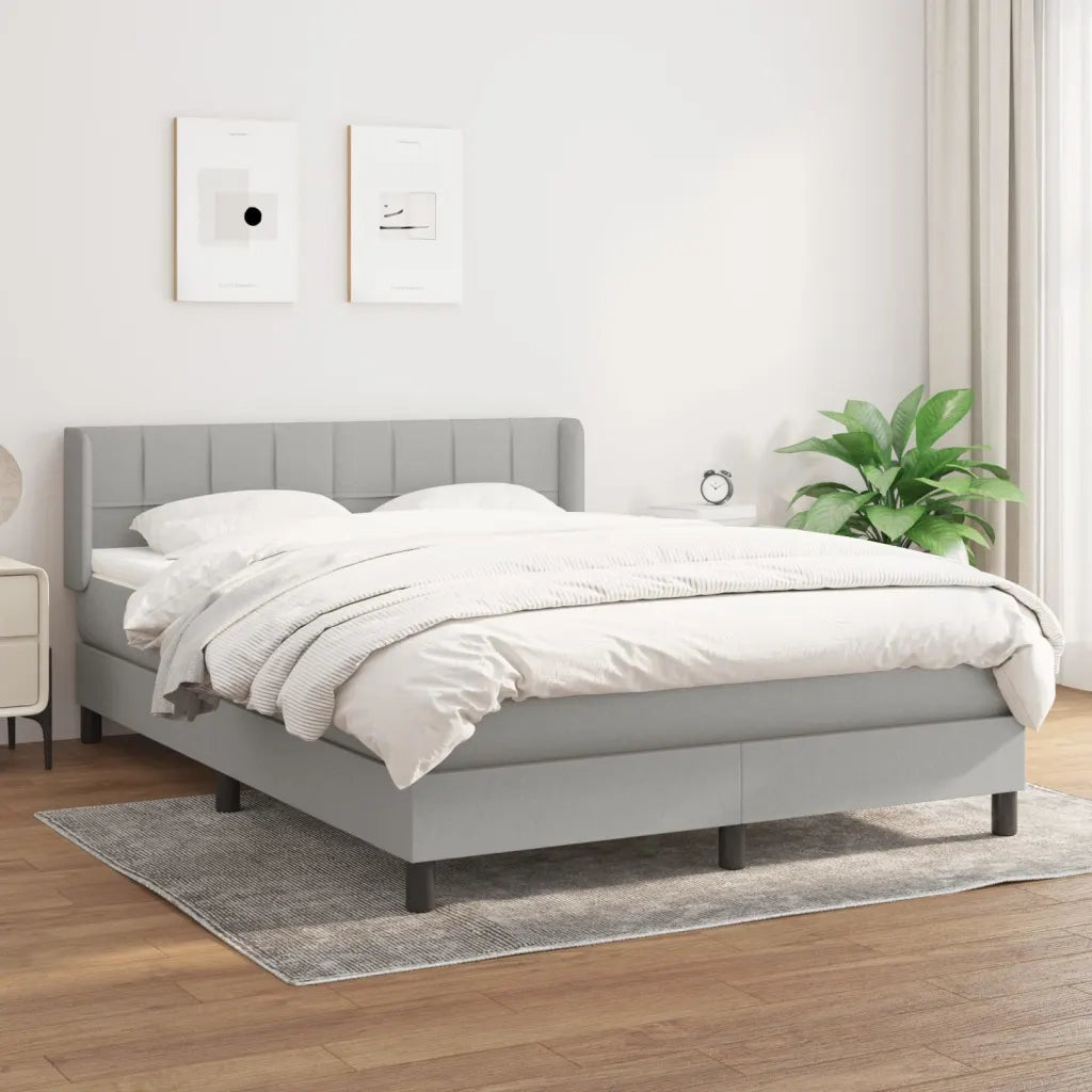 Giroletto a Molle con Materasso Grigio Chiaro 140x190cm Tessutocod mxl 122270