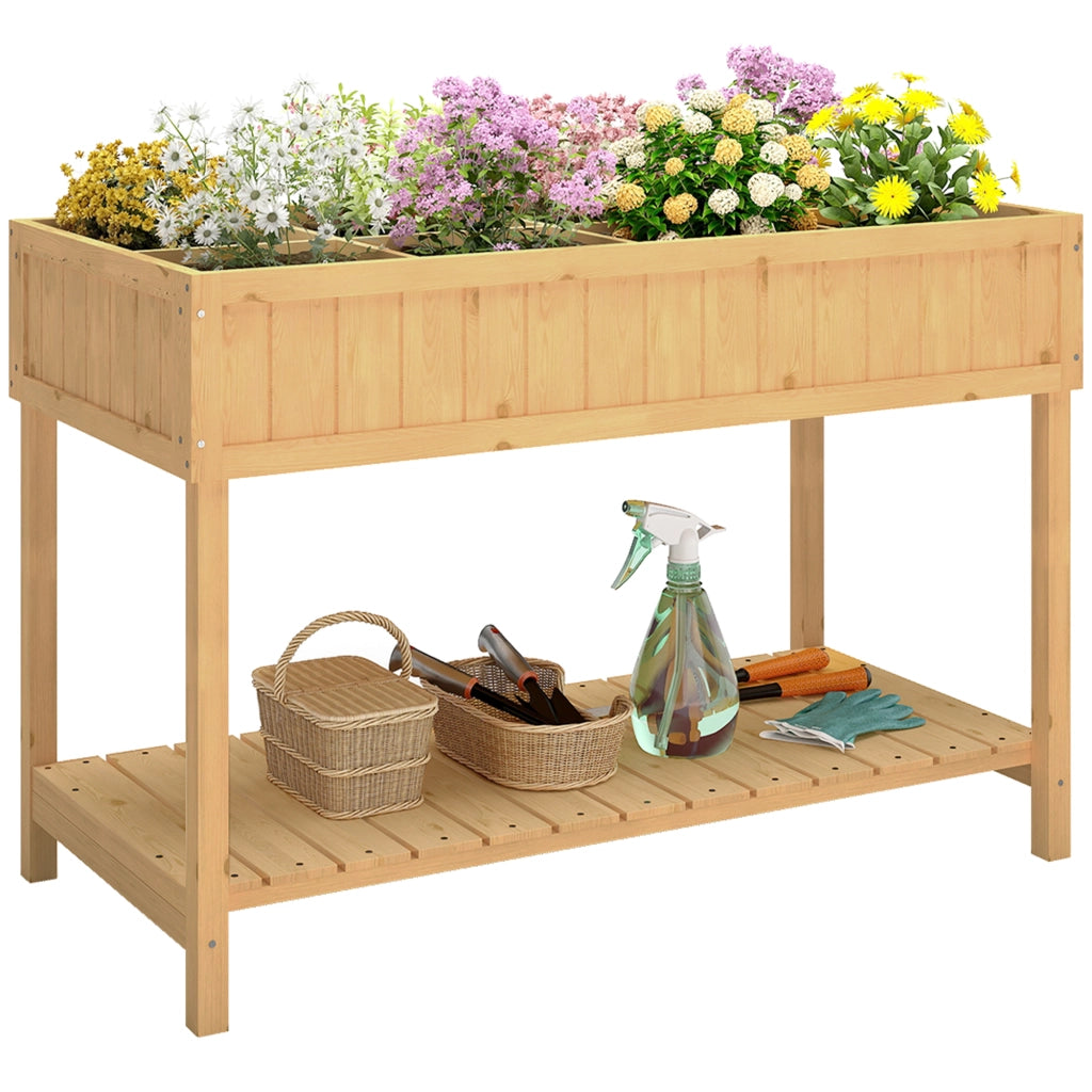 Tavolo da coltivazione in legno con scaffale ¨C zephmum ¨C 110x46x76 cm