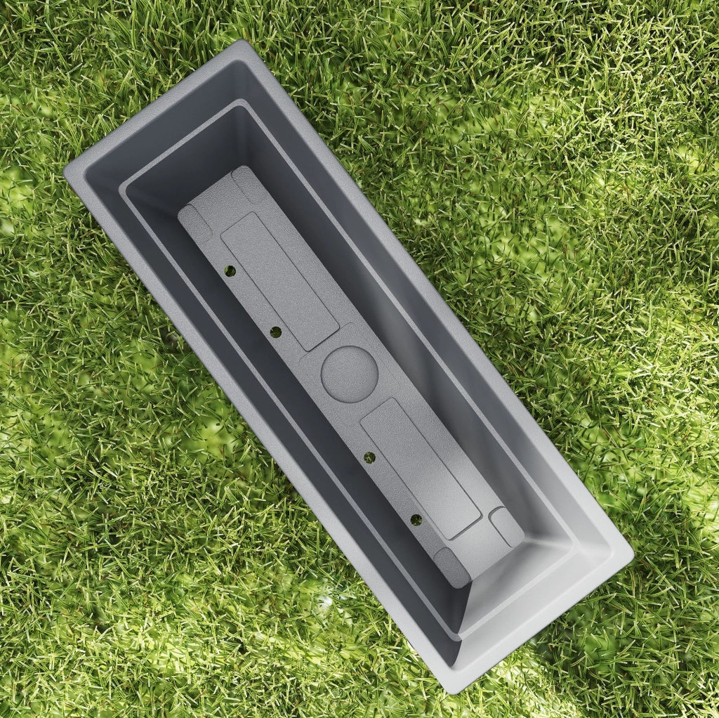 Set 5 fioriere ULEVR 59x21x16 cm impilabili in plastica grigia per interno ed esterno