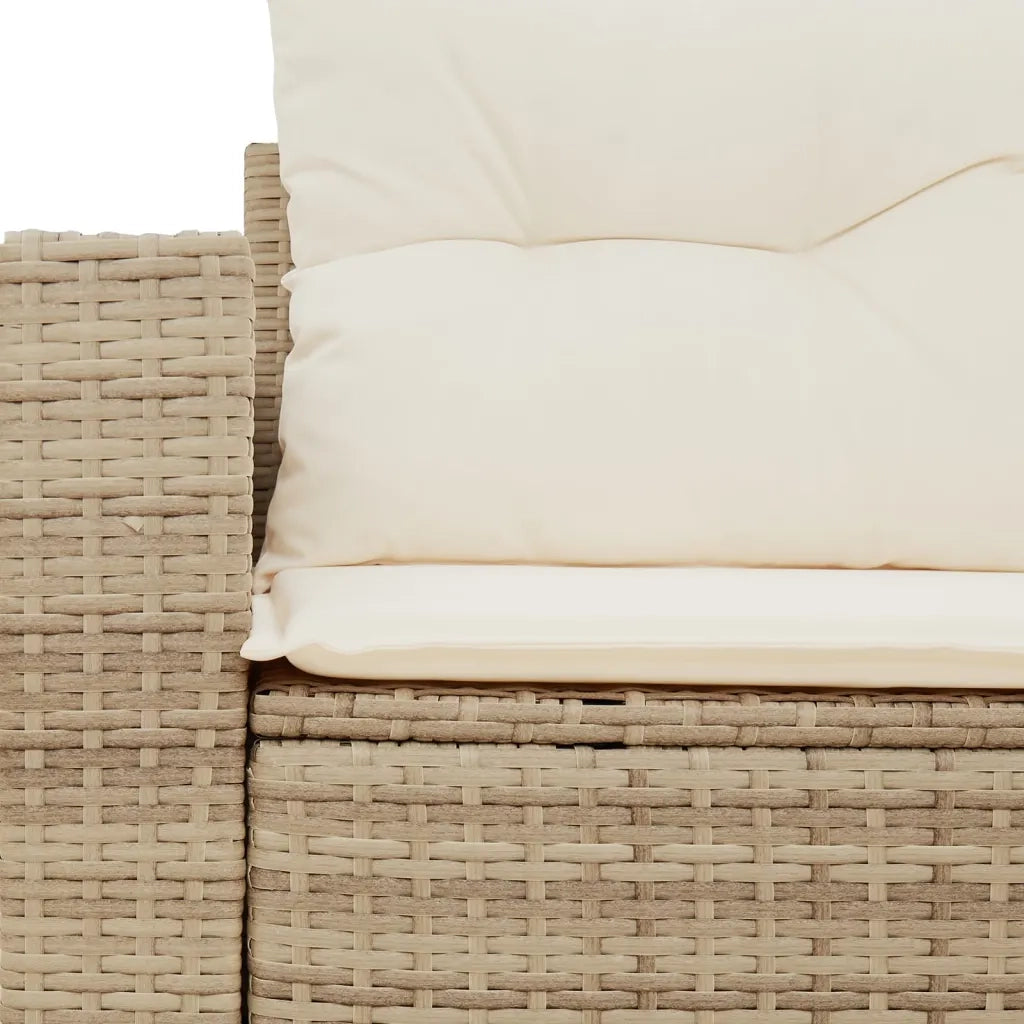 Divano da Giardino con Cuscini a 2 Posti-Sofa da Giardino-Divano da esterno Beige in Polyrattan 892313