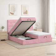 Letto ottomano con materasso con testiera 2 pz Rosa Velluto 3457919