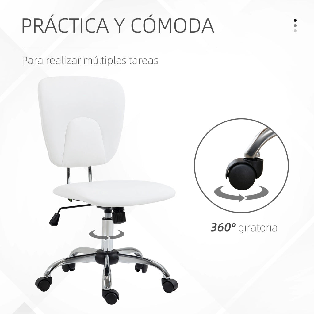 Sedia da ufficio girevole con altezza regolabile e funzione basculante ¨C Minimal ¨C bianco 50x54x87,5-96,5 cm