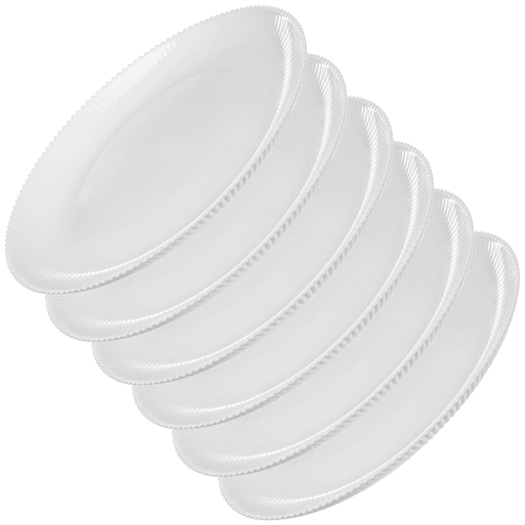 Set di 6 piatti piani KADAX da 26,5 cm in vetro, grandi e scanalati