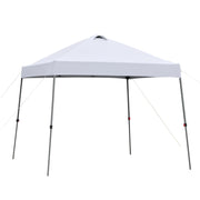 Gazebo Pieghevole 3x3m ¨C Zephmum ¨C Bianco, Acciaio, con Ruote e Borsa di Trasporto