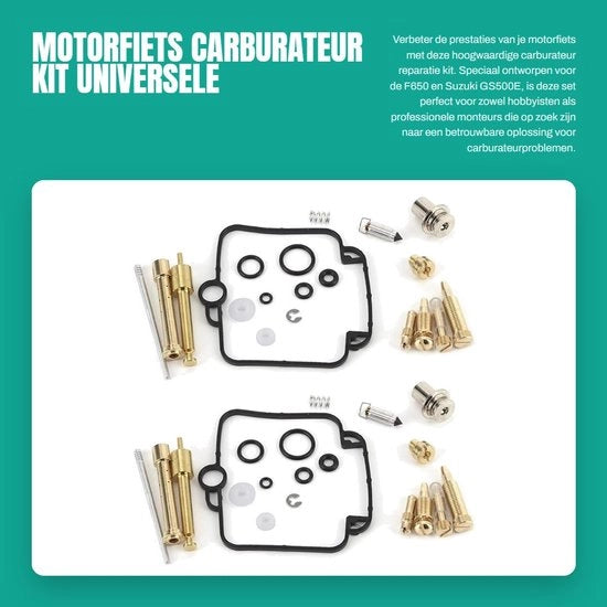 Set di riparazione carburatore 2 set - Set di sincronizzazione carburatore - Attrezzatura di regolazione carburatore - Adatto per F650/GS500E - 42 pezzi di accessori - Set di riparazione carburatore
