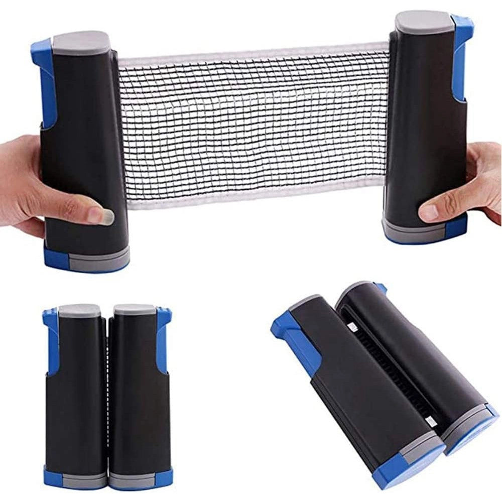 Trade Shop - Set Racchette Ping Pong Con Staffa A Rete Retrattile Morsetti Palle Pali Tennis -