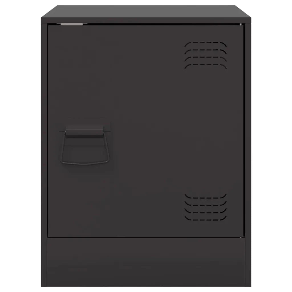 Comodini 2 pz-Set di 2 Tavolino da notte Neri 34,5x39x44 cm in Acciaio 911636