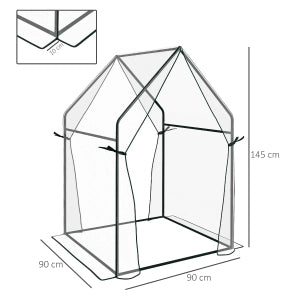 SERRA per piante rampicanti 90 x 90 x 145 cm acciaio trasparente