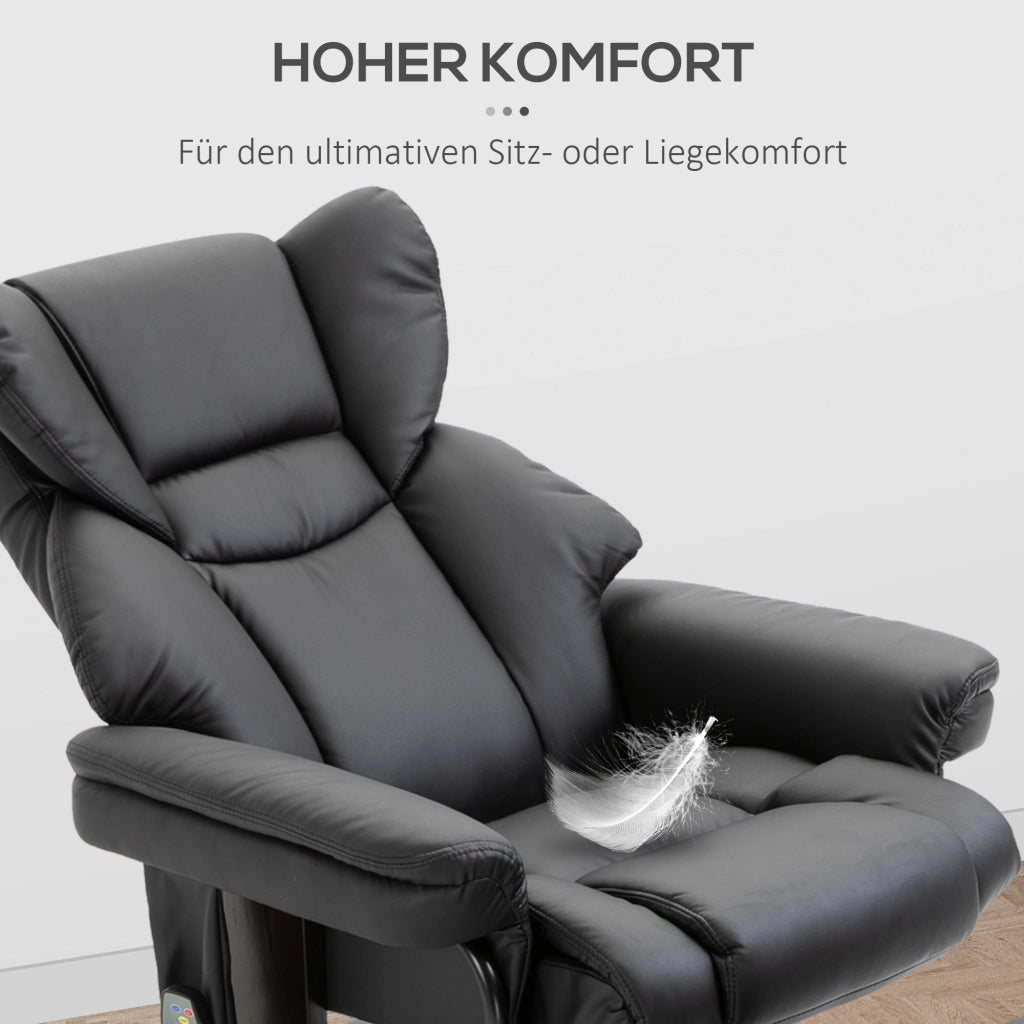 Poltrona Massaggiante Relax con Poggiapiedi ¨C Zephmum ¨C Similpele Grigio 79x82x101 cm