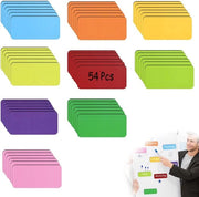 54 magneetstrips descrivibili, 30 x 80 mm descrivibili e cancellabili, banchi magnetici multicolore per etichettatura, etichette magnetiche per frigoriferi, banchi magnetici descrivibili