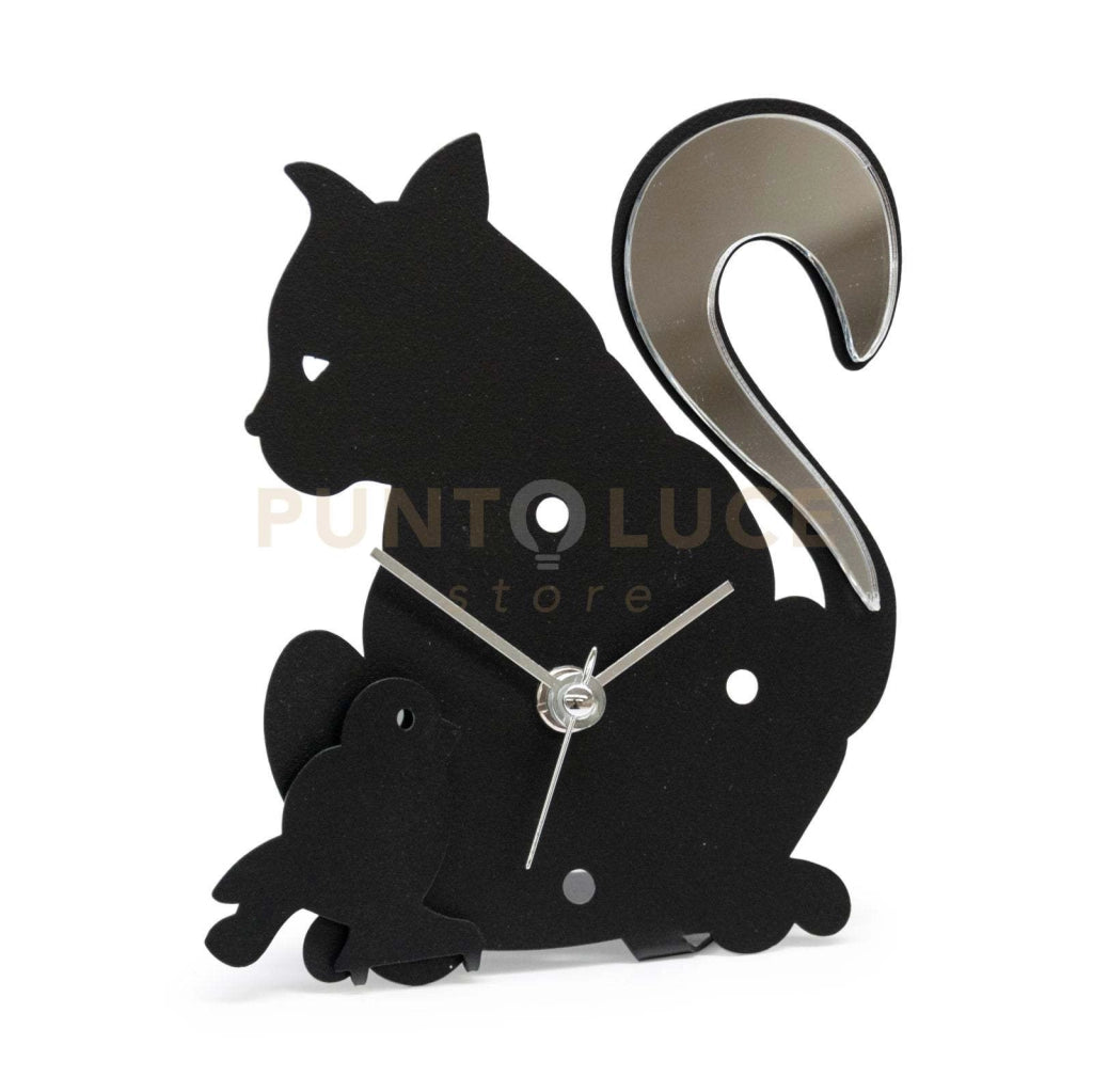 orologio kat decorato Nero in Ferro e polimetilmetacrilato specchaito per il decoro 13,5x15cmh
