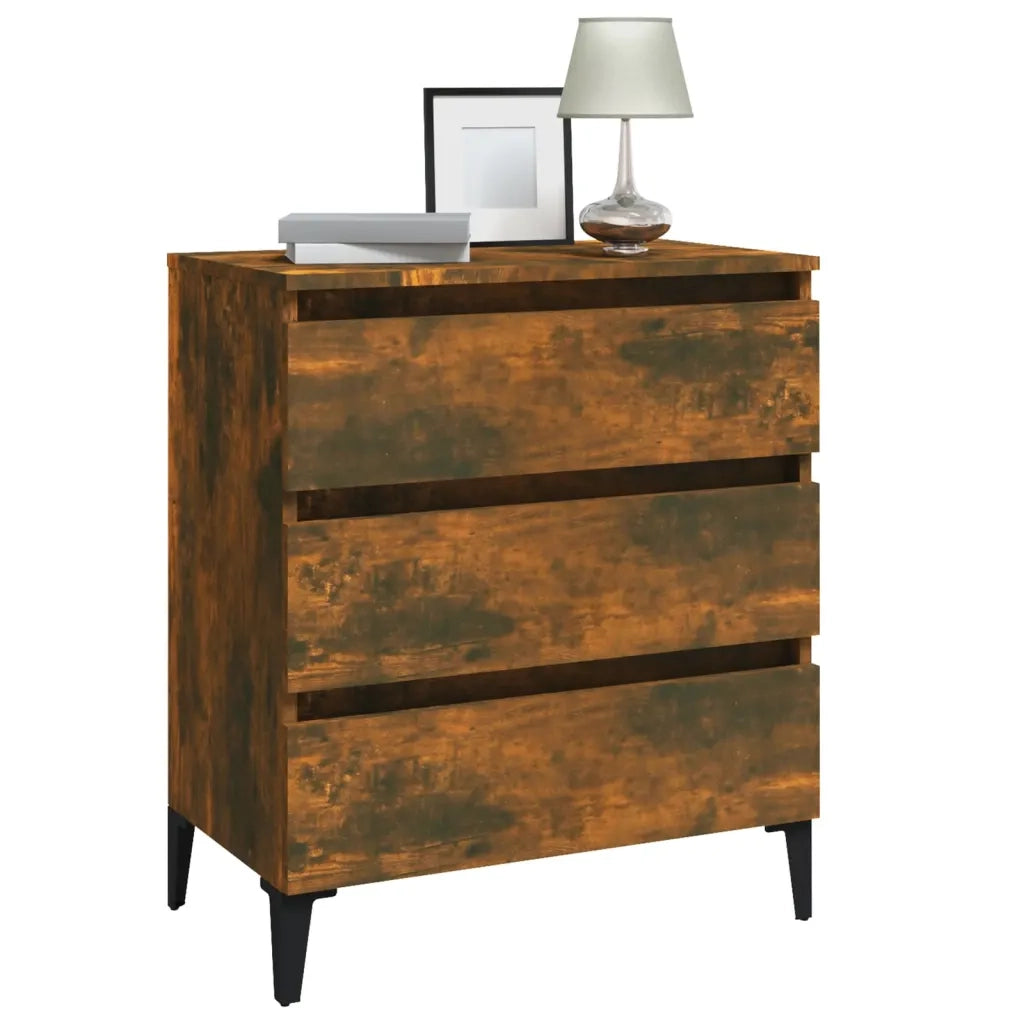 Credenza Rovere Fumo 60x35x69 cm in Legno Multistrato 815807