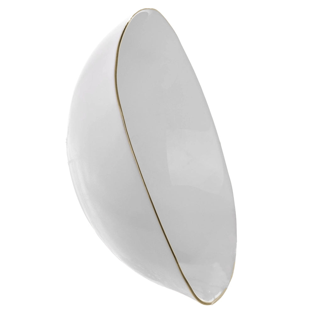 Ciotola da insalata in vetro KADAX per snack, 19 cm, ciotola per zuppa, bianco oro