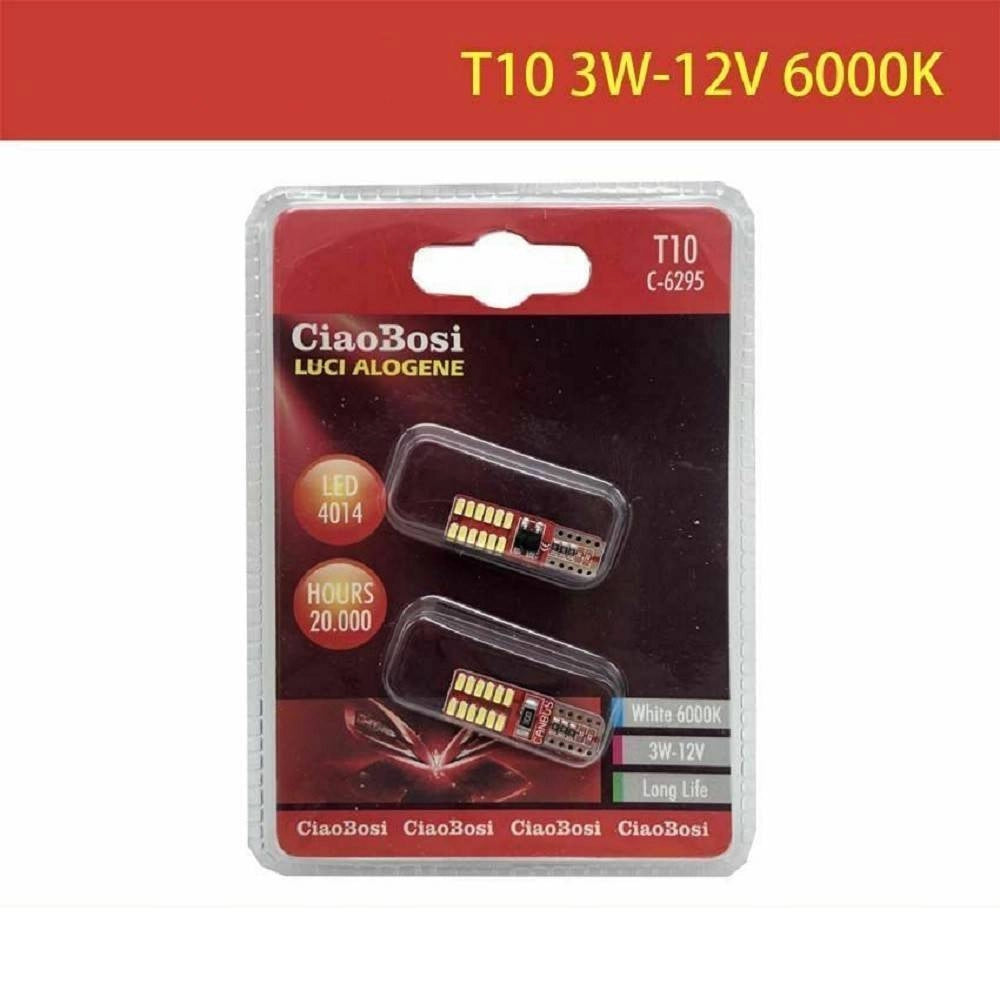 Trade Shop - 2 Lampadine Lampade Auto T10 41 Mm Led 6000k 3 Watt 12v C-6295 -