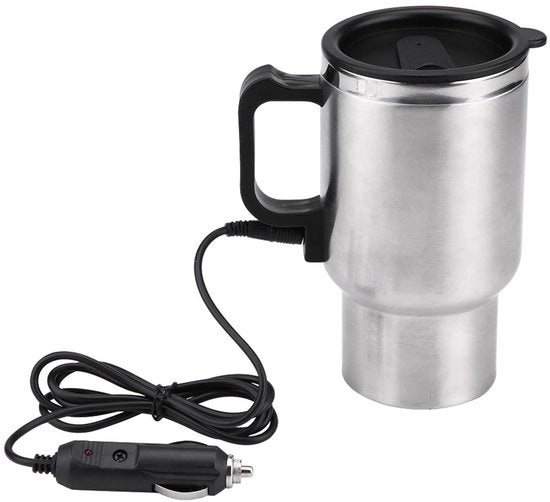 Portatile elettrico per riscaldare bevande - 12 V 450 ml - Acciaio inossidabile - Ideale per caffè e tè in viaggio - Sicuro e inodore - Ottimo per le lunghe trasferte