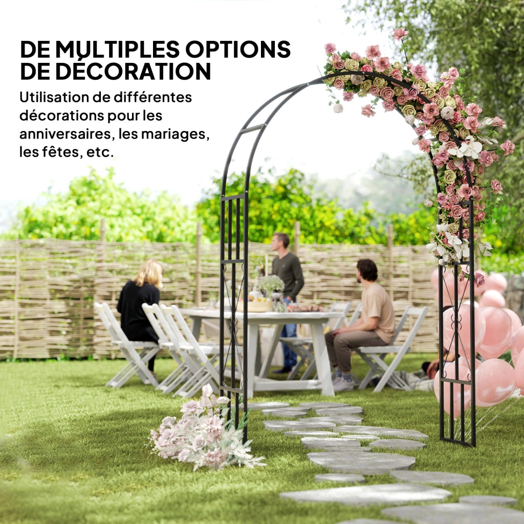 Arco da giardino in acciaio per piante rampicanti ¨C zephmum ¨C 150x40x223 cm nero