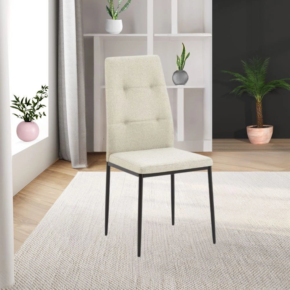 Set 4 Sedie da pranzo tessuto beige Adara 63.5x44x89h