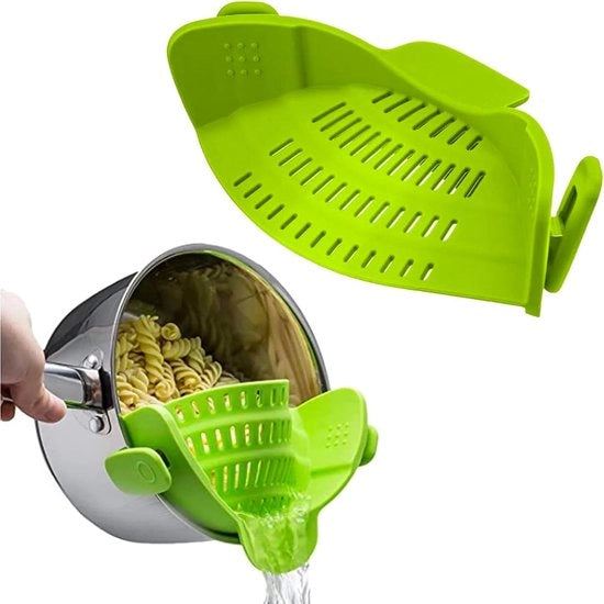 Set di filtrazione, set di filtraggio a silicone, resistente al calore, set di filtraggio a silicone, resistente al lavaggio a vapore, adatto per l'asciugatura di pasta, verdure e frutta (verde)