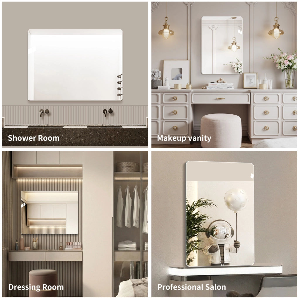 Specchio da bagno senza cornice 60x80 cm argento, orizzontale o verticale