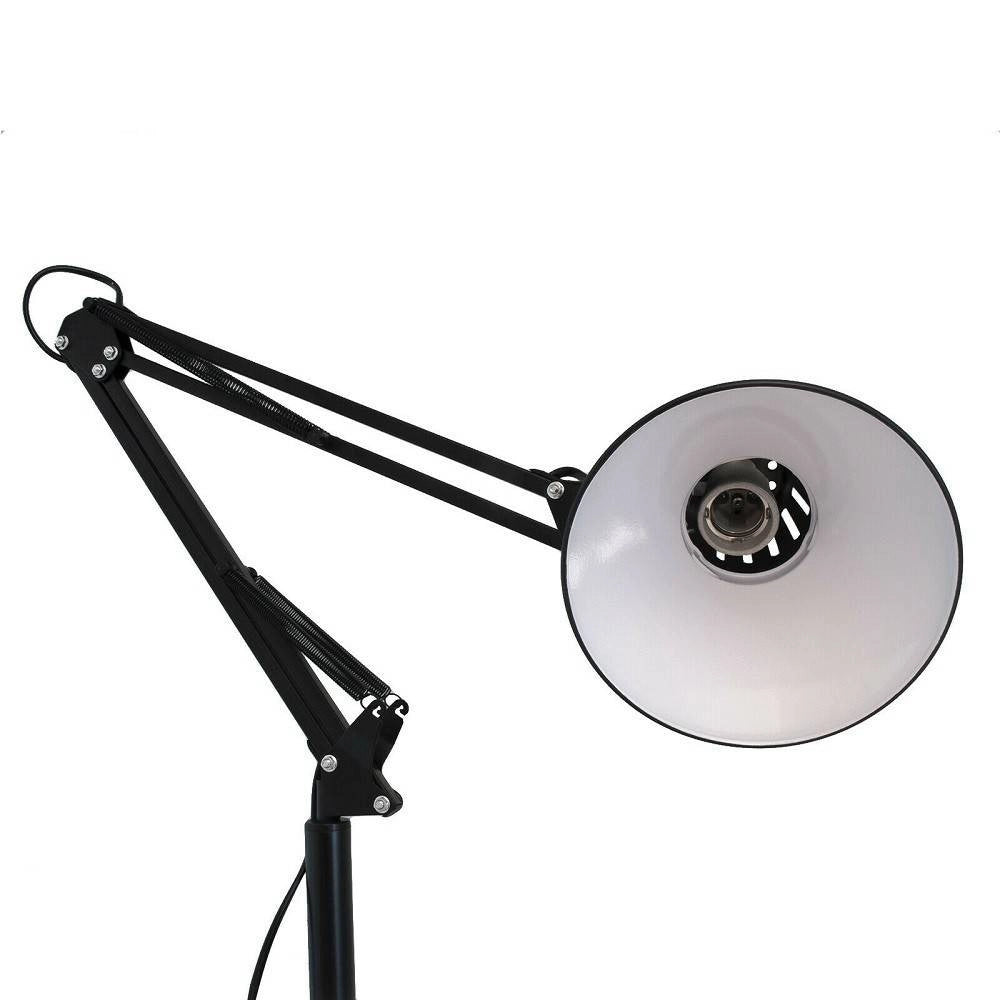 Trade Shop - Lampada A Piantana Da Terra Braccio Orientabile Luce Lettura In Metallo E27 D15 -