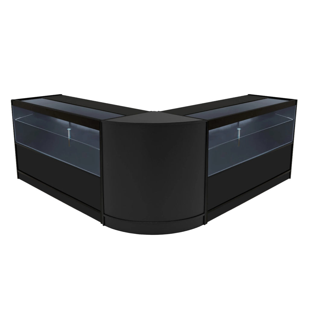 Set Banconi Nero Selene LED C1500 CM60 con Serratura e Vetrina Espositiva
