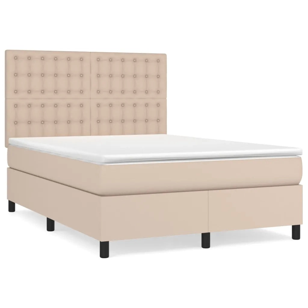Giroletto a Molle con Materasso Cappuccino 140x190cm Similpelle 3142844