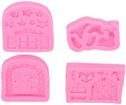 Set di silicone per torte e cupcake 4 pezzi - Stampa per giardino dei fiori - Prodotto per creare cioccolato e vasetti - Disegni unici - Torta da fare in casa - Muffiniera