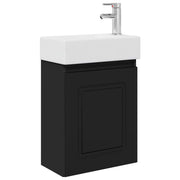 Mobile Bagno | Armadio da bagno con rubinetto Nero 45,5 x 22,5 x 84 cm