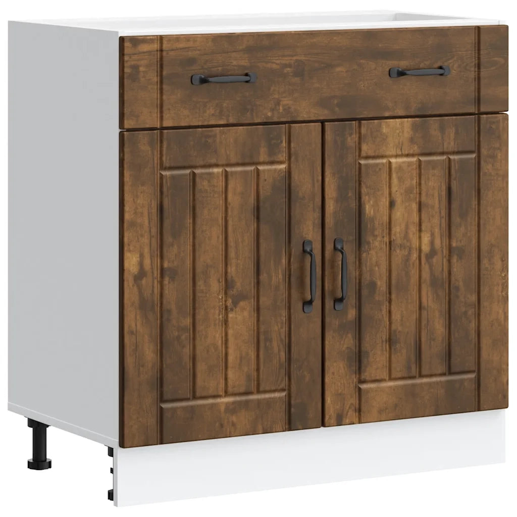 Base da Cucina-Mobile Base da Cucina Lucca Rovere Fumo in Legno Multistrato 300075