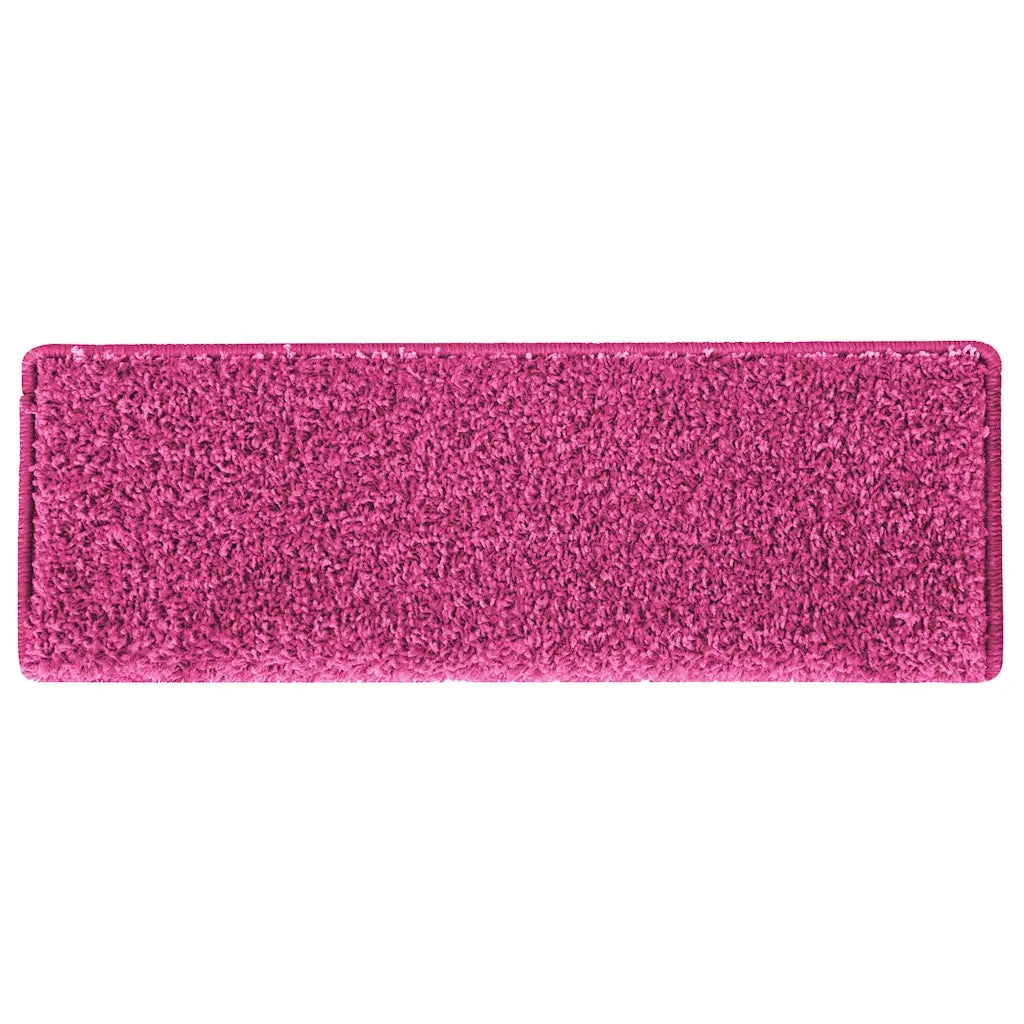 Tappetini per scale 15 pz 65x21x4 cm Rosa Bordo rettangolare 326203