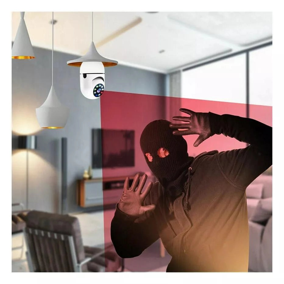LAMPADINA FOTOCAMERA IP WIFI 360° 1080P VISIONE NOTTURNA RILEVAMENTO MOVIMENTO AUDIO BIDIREZIONALE INSTALLAZIONE FACILE SICUREZZA SMART HOME