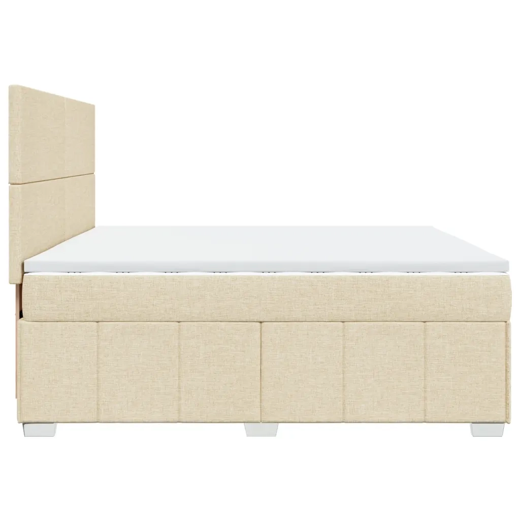 Giroletto a Molle con Materasso Crema 200x200 cm in Tessuto 3294073