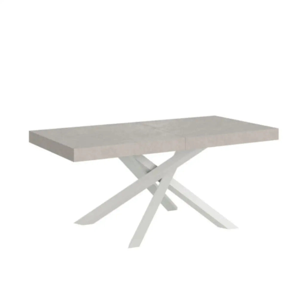 Tavolo allungabile 200/304x90 cm Volantis cashmere gambe bianche