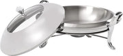 Buffet warmer con coperchio e aperture di ventilazione - Maniglie resistenti al calore - Capacità 3L - Ideale per buffet e cucina - Argento
