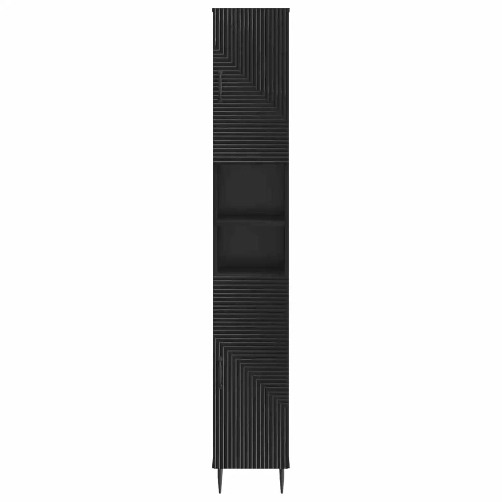 Armadio da Bagno con Ripiano Aperto HAARLEM Nero 896816