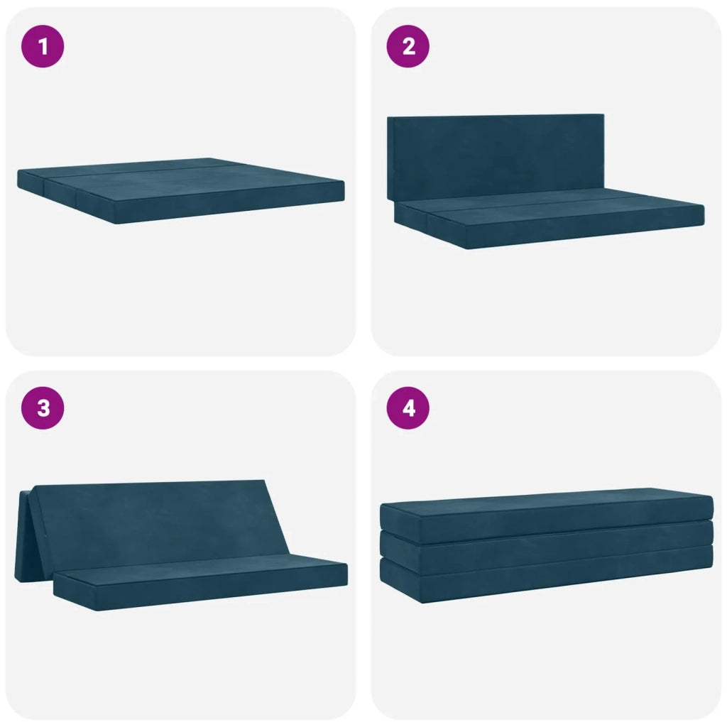 Divano Letto Pieghevole 200 x 67 x 45 cm Blu 900262