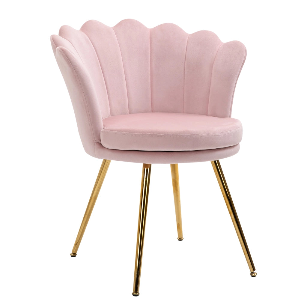 Poltrona Vintage in Velluto con Gambe Dorate Rosa ¨C zephmum ¨C Rosa