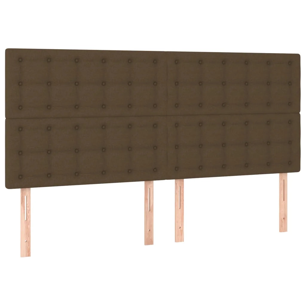 Testiera a LED Marrone scuro 200x5x118/128cm in Tessuto