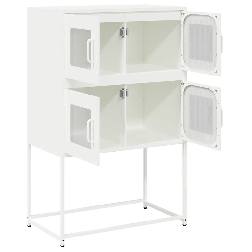 Credenza-Buffet-Armadio da cucina Bianca 68x39x107 cm in Acciaio 231675
