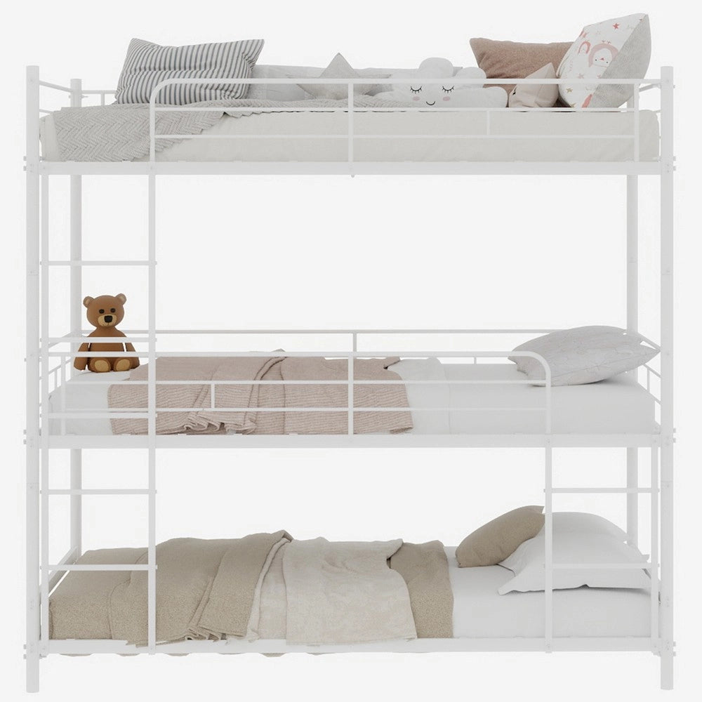 Letto a Castello Triplo con Scala e Ringhiera ¨C Xylo ¨C Legno, per Bambini e Adulti