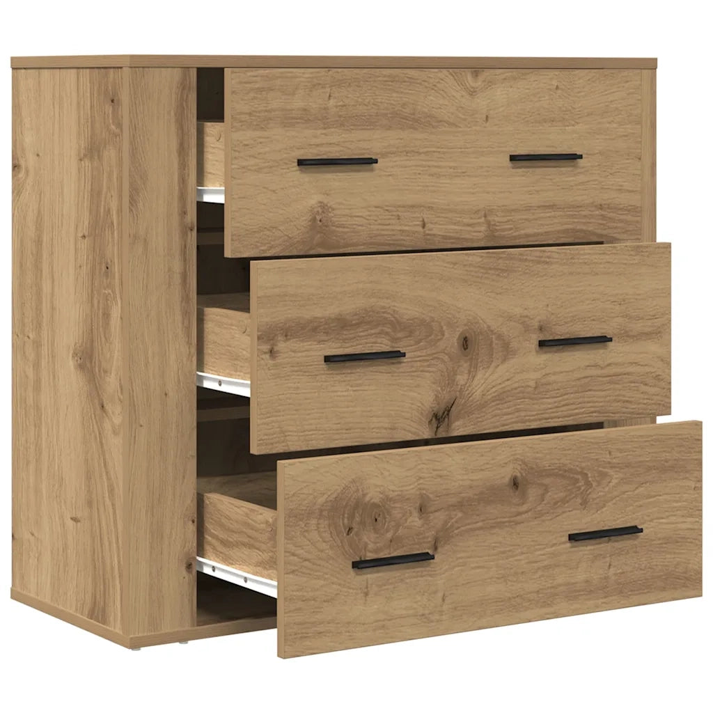 Credenza Rovere Artigianale 80x33x70 cm in Legno Multistrato 857086